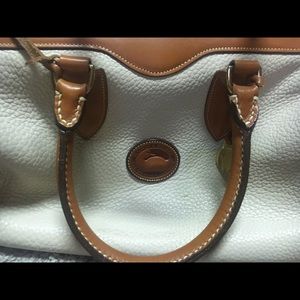 Dooney and Burke satchel cream and brown